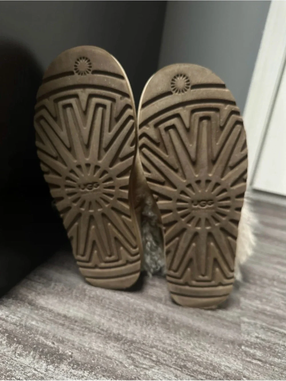 UGG Cream Curly Shearling Mid-Calf Suede Booties